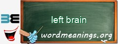 WordMeaning blackboard for left brain